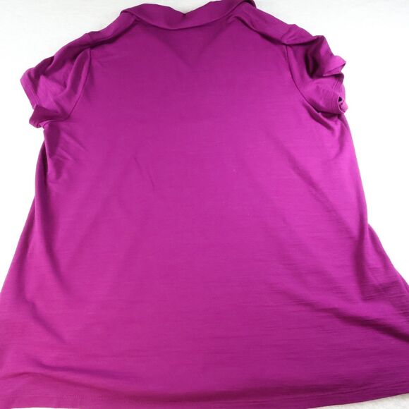 J Jill Wearever Womens S Knit Top Split-Neck Fuchsia Dark Pink - Picture 5 of 5